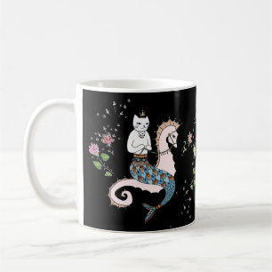 Taza De Café Gato de la sirena que viaja