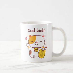 Taza De Café Gato de la Suerte Japonés Maneki Neko Kawaii