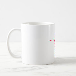 Taza De Café Gato de latido cardíaco, ilustración felina única