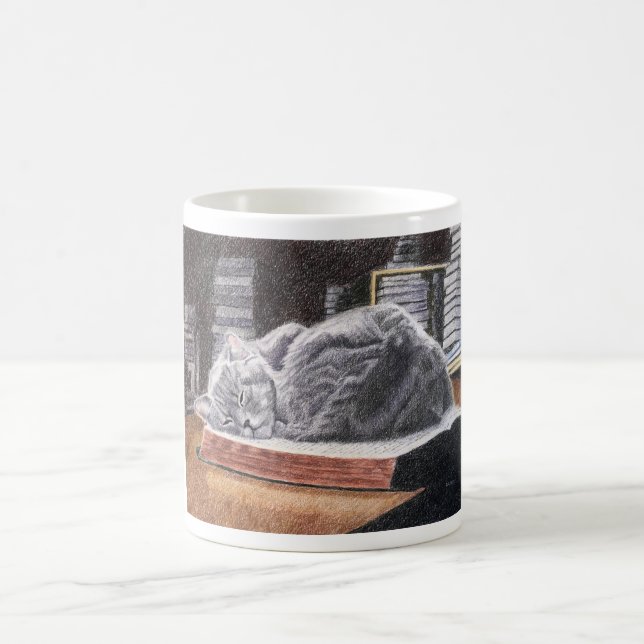 Taza De Café Gato de librería (Centro)