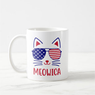 Taza De Café Gato de Meowica 4 de julio: amor por gato patrióti