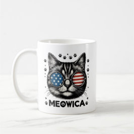 Taza De Café Gato de Meowica 4 de julio: amor por gato patrióti