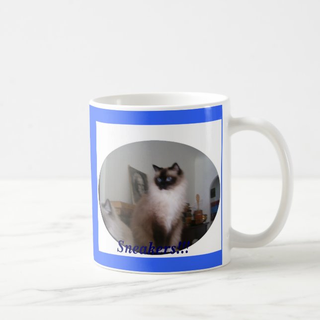 Taza De Café ¡Gato de Mitted Ragdoll del sello, zapatillas de (Derecha)
