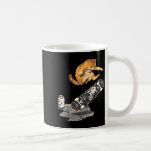 Taza De Café Gato de monopatín calle meme divertido gatito grun