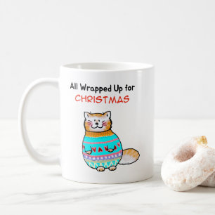 Taza De Café Gato de Navidad Caprichoso Alegría Navideña