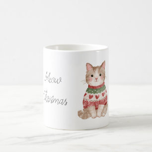 Taza De Café Gato de Navidad Meow