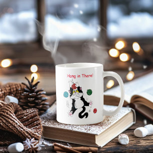 Taza De Café Gato de Navidades blancos tuxedo