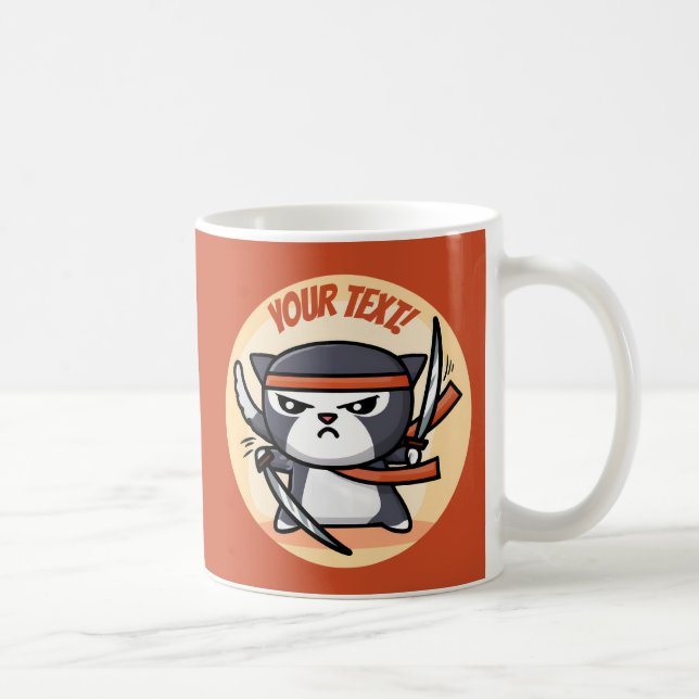 Taza De Café Gato de Ninja (Derecha)