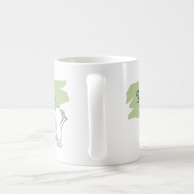 Taza De Café Gato de nombre personalizado del pincel verde mini (Mango)