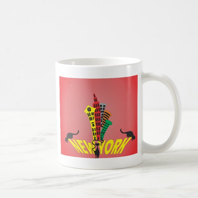 Taza De Café Gato de Nueva York (Derecha)