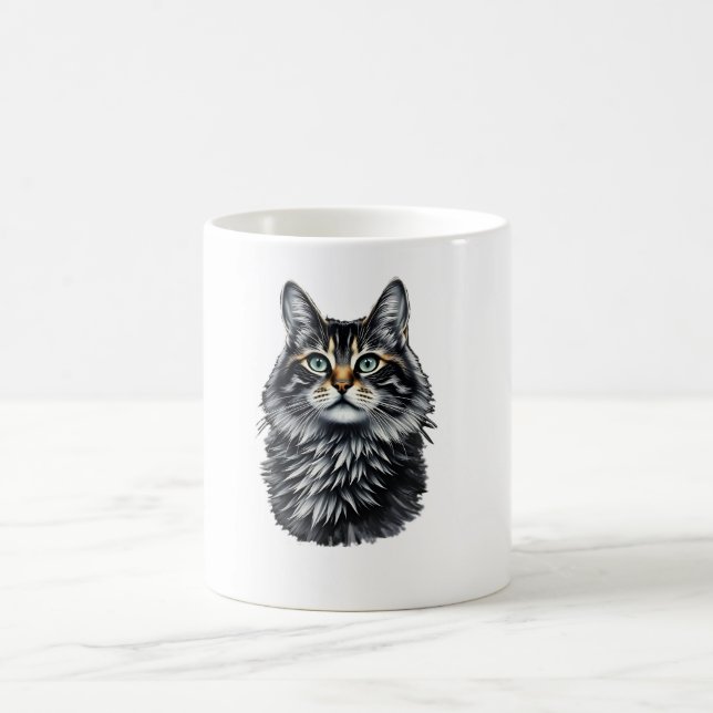 Taza De Café Gato de Ojo Verde  (Centro)