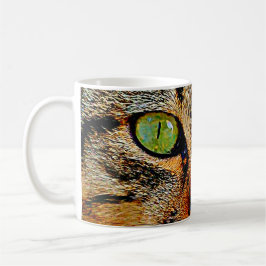 Taza De Café Gato de ojos verdes fascinador