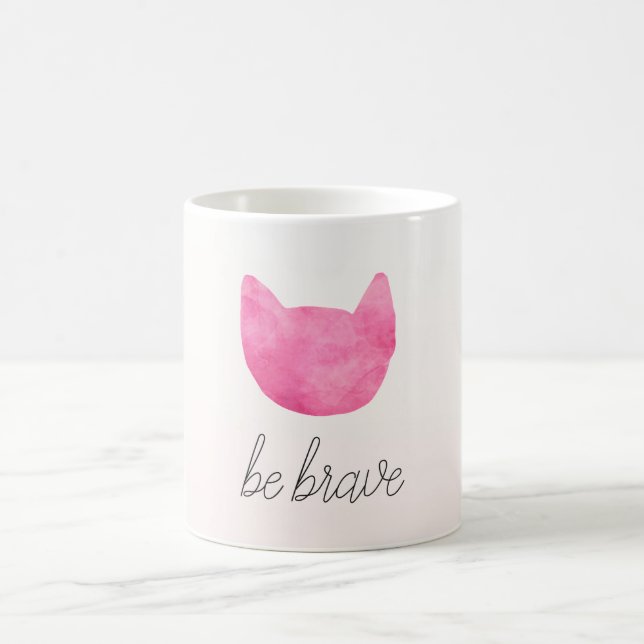 Taza De Café Gato de Ombre Rosado de Rubor Sé Valiente (Centro)