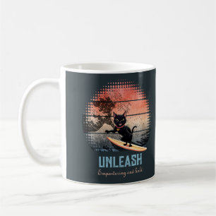 Taza De Café Gato de ondulación al atardecer