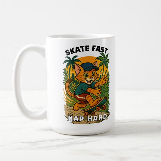 Taza De Café Gato de patineta (Izquierda)