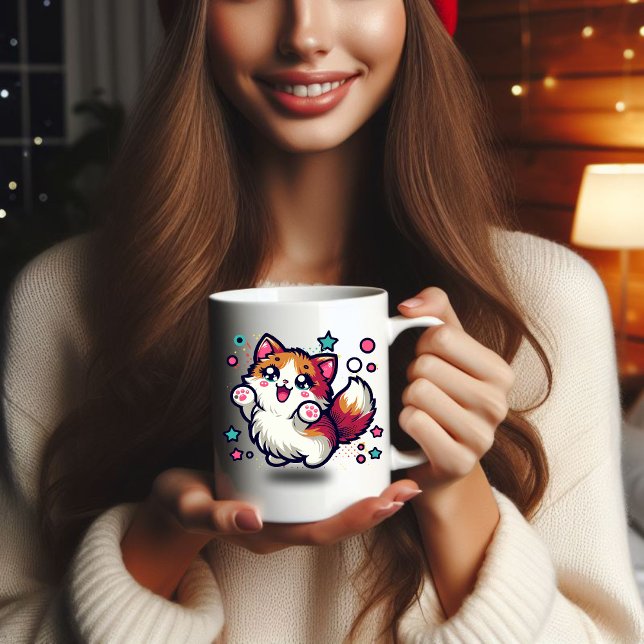 Taza De Café Gato de peluche juguetón (Cat Mug)