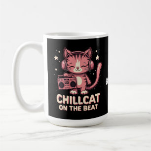Taza De Café Gato de pollo al ritmo de un gato de moda