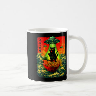Taza De Café Gato de ramen alienígena Ufo regalos de arte retro