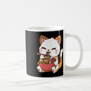 Taza De Café Gato de Ramen Anime Kawaii comiendo Ramen