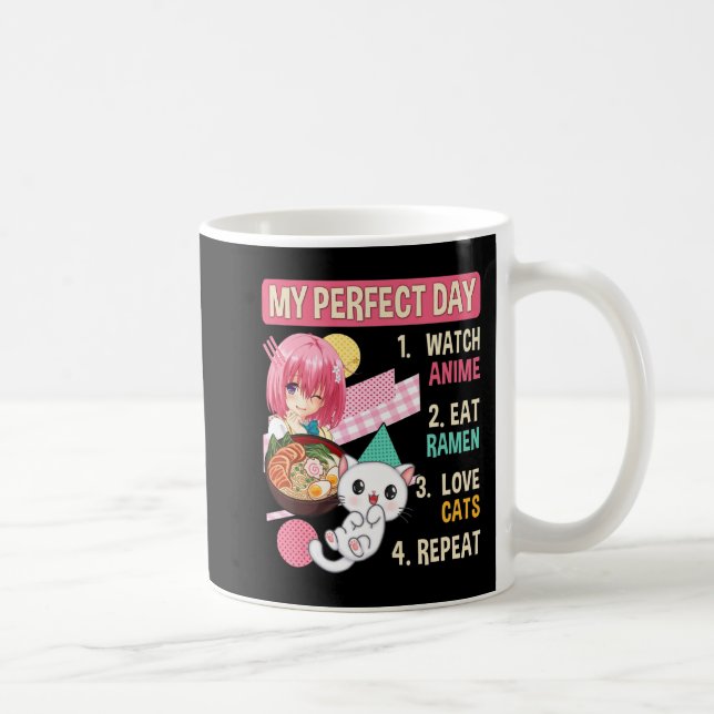 Taza De Café Gato de Ramen Kawaii Anime Funcionario japonés de  (Derecha)
