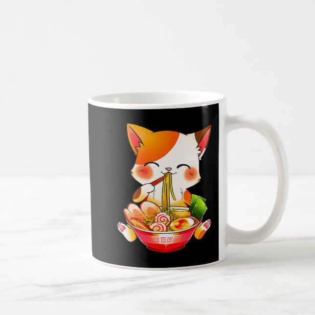 Taza De Café Gato de Ramen Neko Anime Kawaii Regalo de comida j (Derecha)