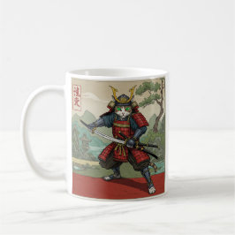 Taza De Café Gato de Samurai