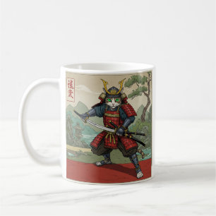 Taza De Café Gato de Samurai