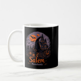 Taza De Café Gato de sombrero de bruja vintage de Machusetts es