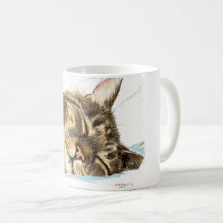 Taza De Café Gato de Tabby el dormir
