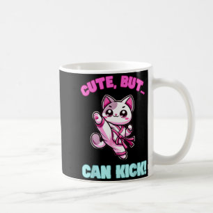 Taza De Café Gato de Taekwondo Lindo Pero Puede Patear Chicas D