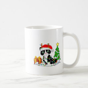 Taza De Café Gato de traje adorable Santa luces del árbol de Na