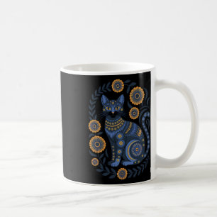 Taza De Café Gato de Ucrania Floral Vintage Bandera Ucraniana V