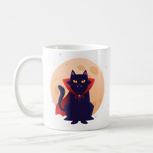 Taza De Café Gato de vampiro lindo (Izquierda)