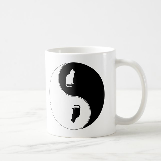 Taza De Café Gato de Yin Yang (Derecha)