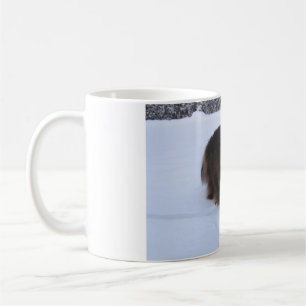 Taza De Café gato del bosque noruego en la nieve