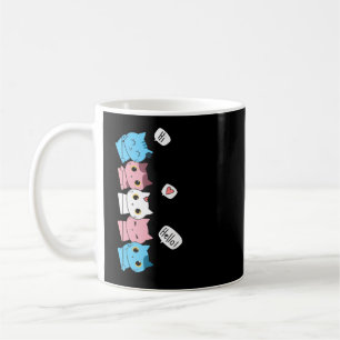 Taza De Café Gato del Orgullo Transgénero Gay Bandera Transpací