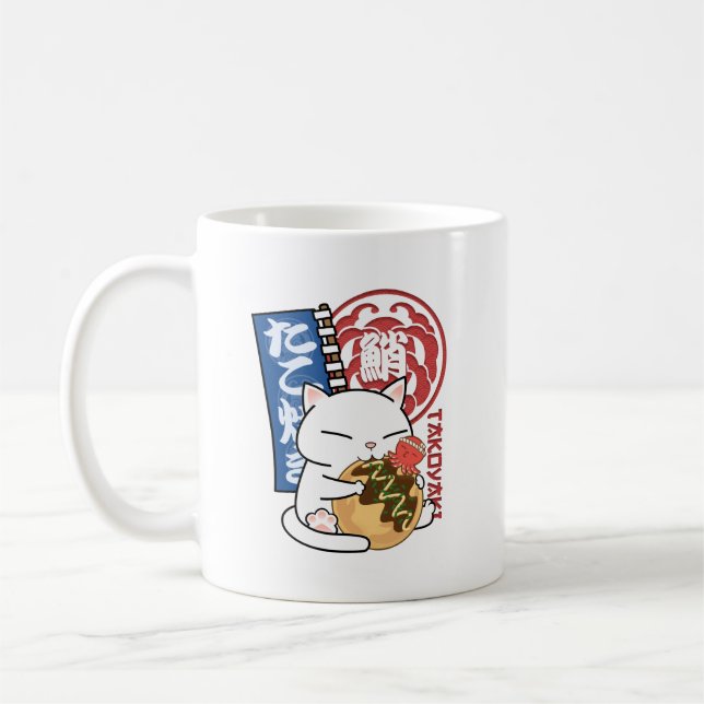 Taza De Café Gato del pulpo Takoyaki (Izquierda)