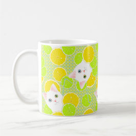 Taza De Café ¡Gato delicioso del gatito de la limonada soleado,
