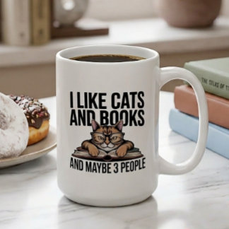 Taza De Café Gato Divertido Antisocial Introvertido Amante de L