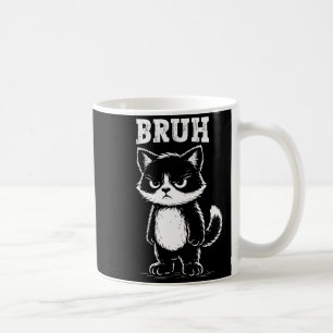 Taza De Café Gato Divertido Bruh Meme Sarcástico Animal Felino 