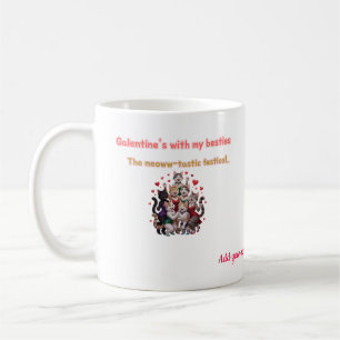 Taza De Café Gato divertido de Galentine's Day para mejores ami