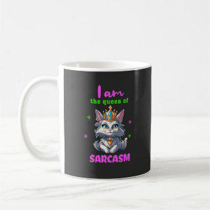 Taza De Café Gato divertido de la reina del sarcasmo