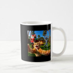 Taza De Café Gato divertido de Navidad selfie con Bigfoot y ali
