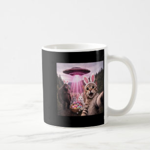 Taza De Café Gato divertido de Pascua selfie con conejo conejo 