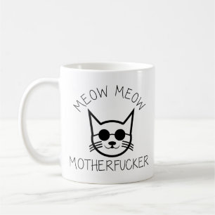 Taza De Café Gato divertido del gato del regalo del maullido