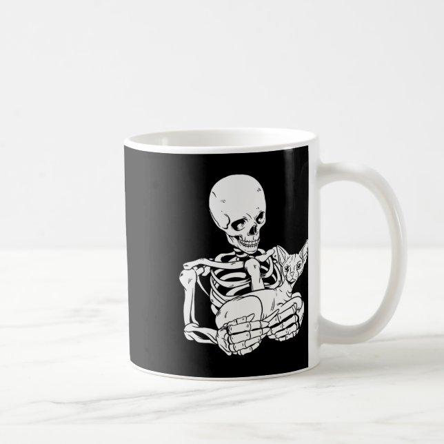 Taza De Café Gato divertido gato Sfinx Sfinx Cat de Halloween (Derecha)