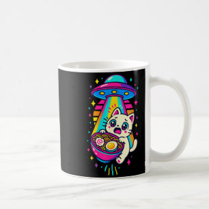 Taza De Café Gato divertido Kawaii Ramen Ovni Anime japonés Muj