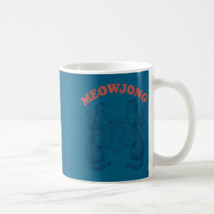 Taza De Café Gato divertido meowjong jugando mahjong retro
