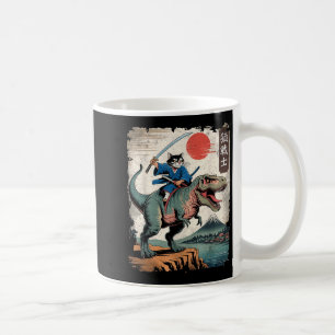 Taza De Café Gato divertido montando arte japonesa ukiyo-e samu