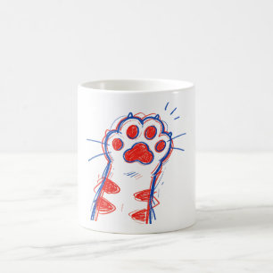 Taza De Café Gato Divertido Pata Saludo de Cinco Gato Amante 